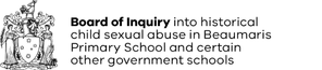 logo for board of inquiry into historical child sexual abuse in Beaumauris Primary School and certain other government schools